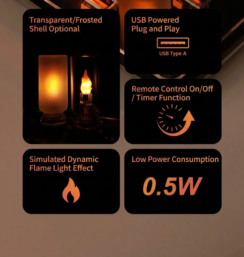 USB Flame LED Ambient Lamp