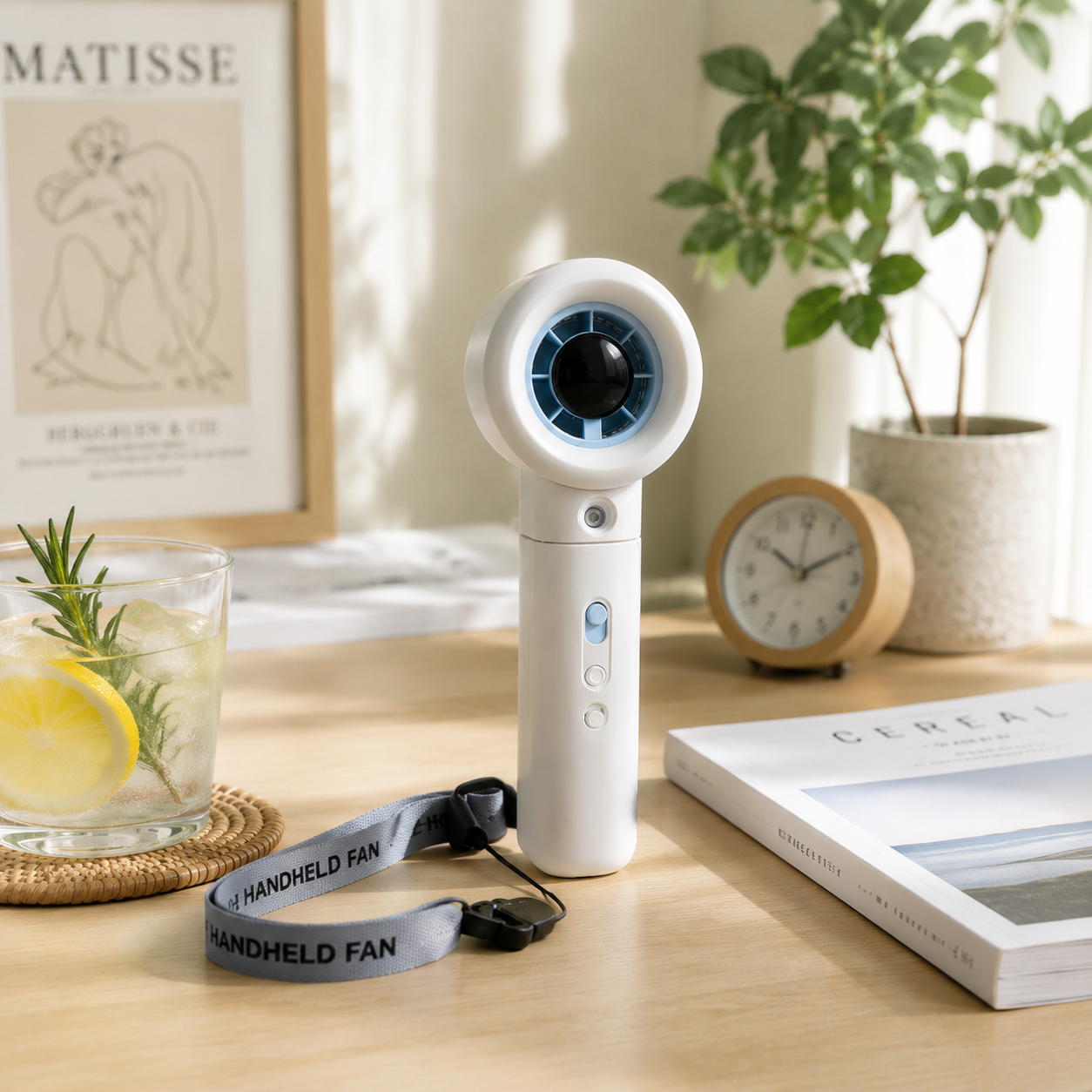 Handheld Spray Fan – Portable Cooling Mist Fan with Ice Blade for Instant Refreshment, Travel-Friendly & Quiet