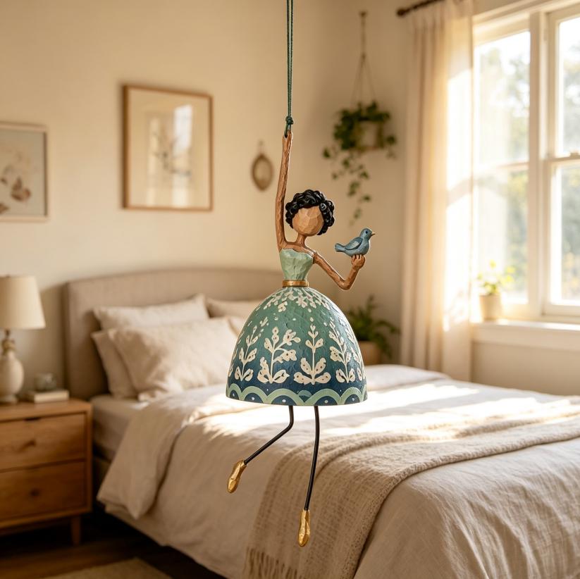 Handcrafted Hanging Garden Lady Figurine – Whimsical Floral Home Decor