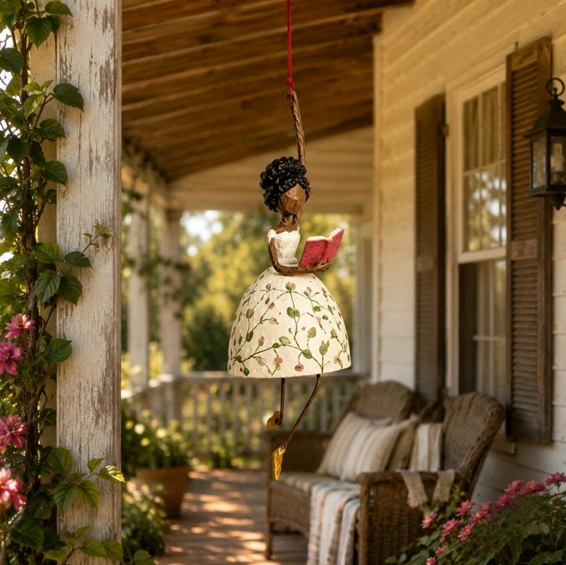 Handcrafted Hanging Garden Lady Figurine – Whimsical Floral Home Decor