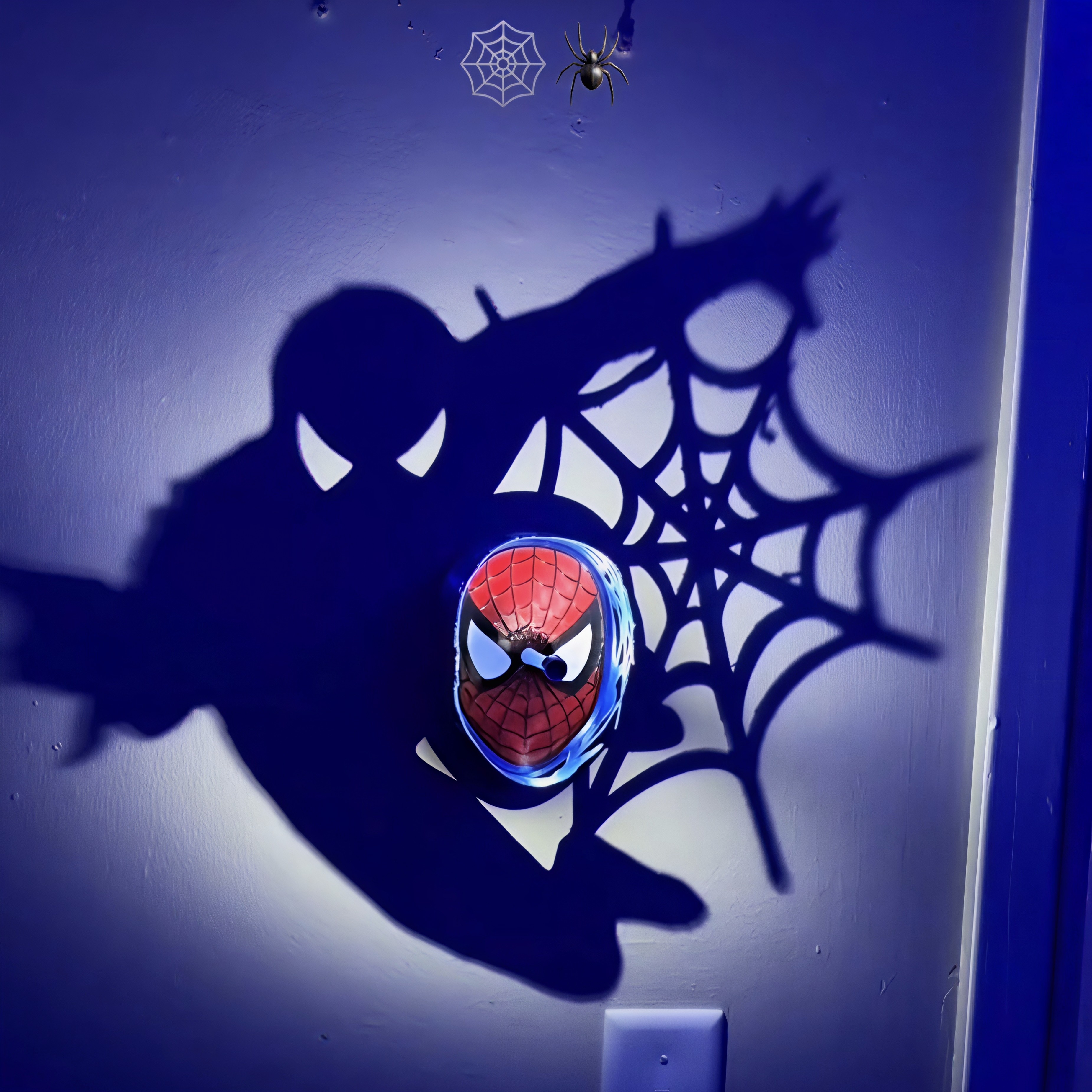 3D Superhero Mask LED Night Light – Creative Wall Decor Lamp for Kids