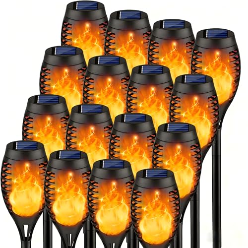 8Pcs Purple Flickering Flame Halloween Solar Lights for Halloween Decorations