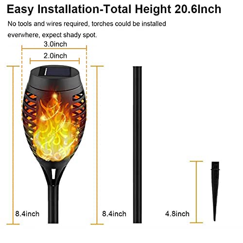 8Pcs Purple Flickering Flame Halloween Solar Lights for Halloween Decorations