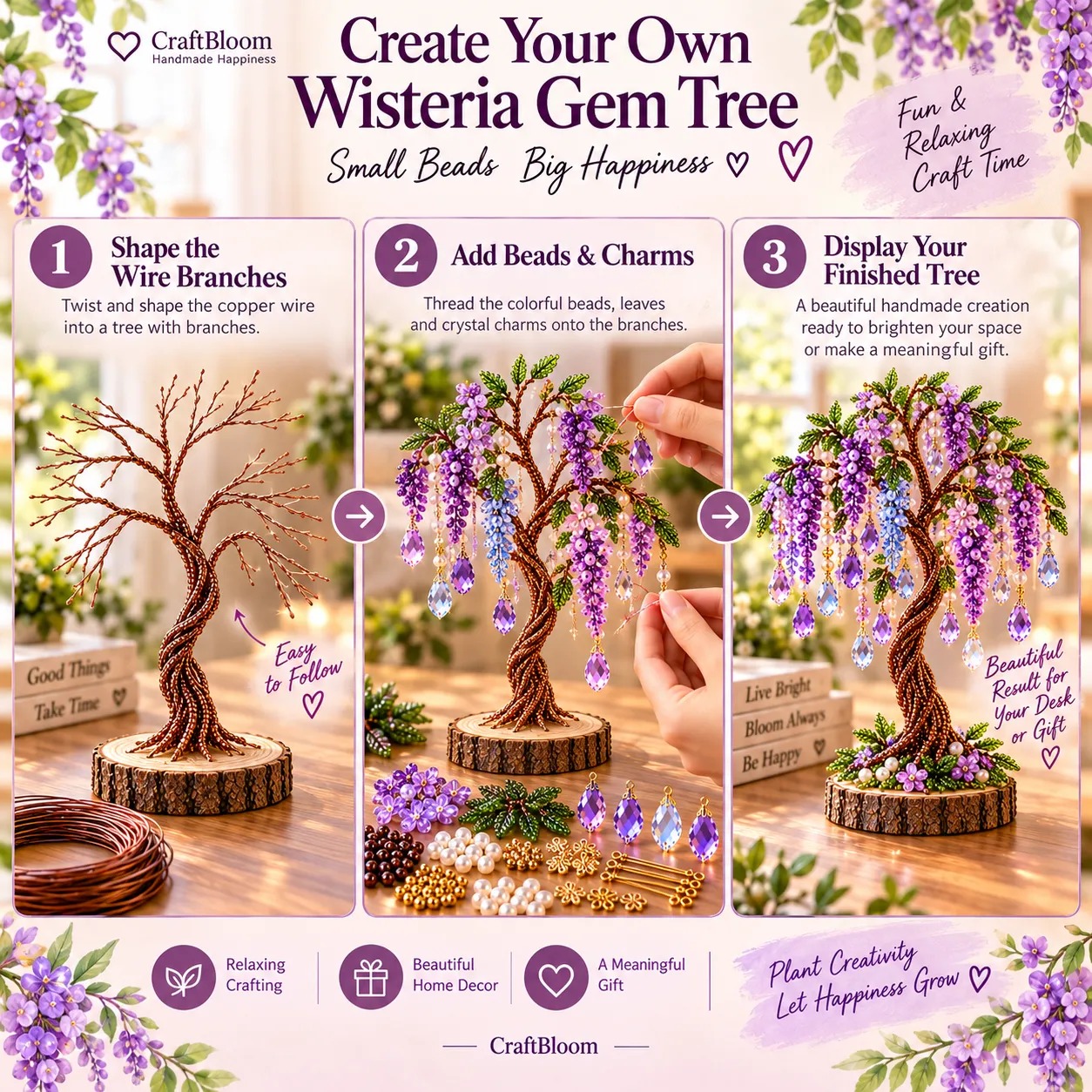 🌳 DIY Beaded Tree Kit – Decorative Bead Craft Collection