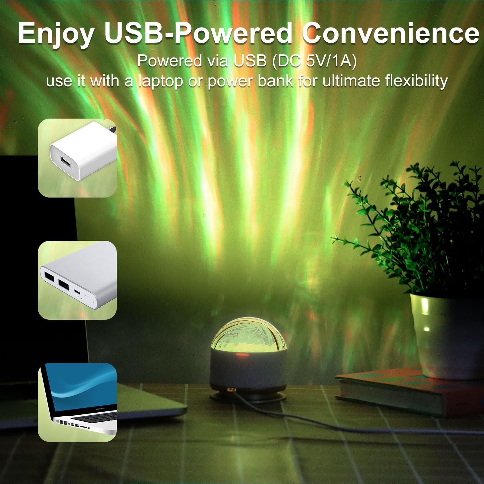 16-Color Aurora Night Light – Galaxy & Ocean Wave Projector Lamp for Bedroom & Party