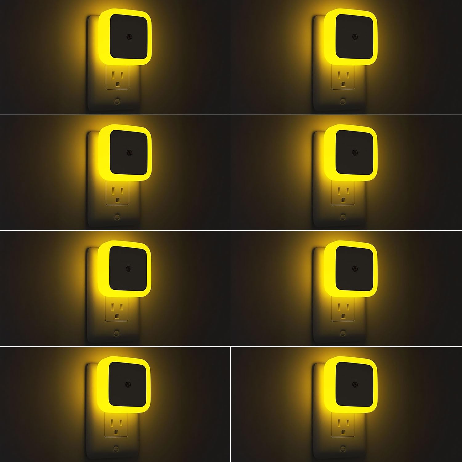 Plug-In LED Night Lights – Dusk to Dawn Auto Sensor Night Lamps for Bedroom, Hallway, Bathroom & Nursery（8-Pack）