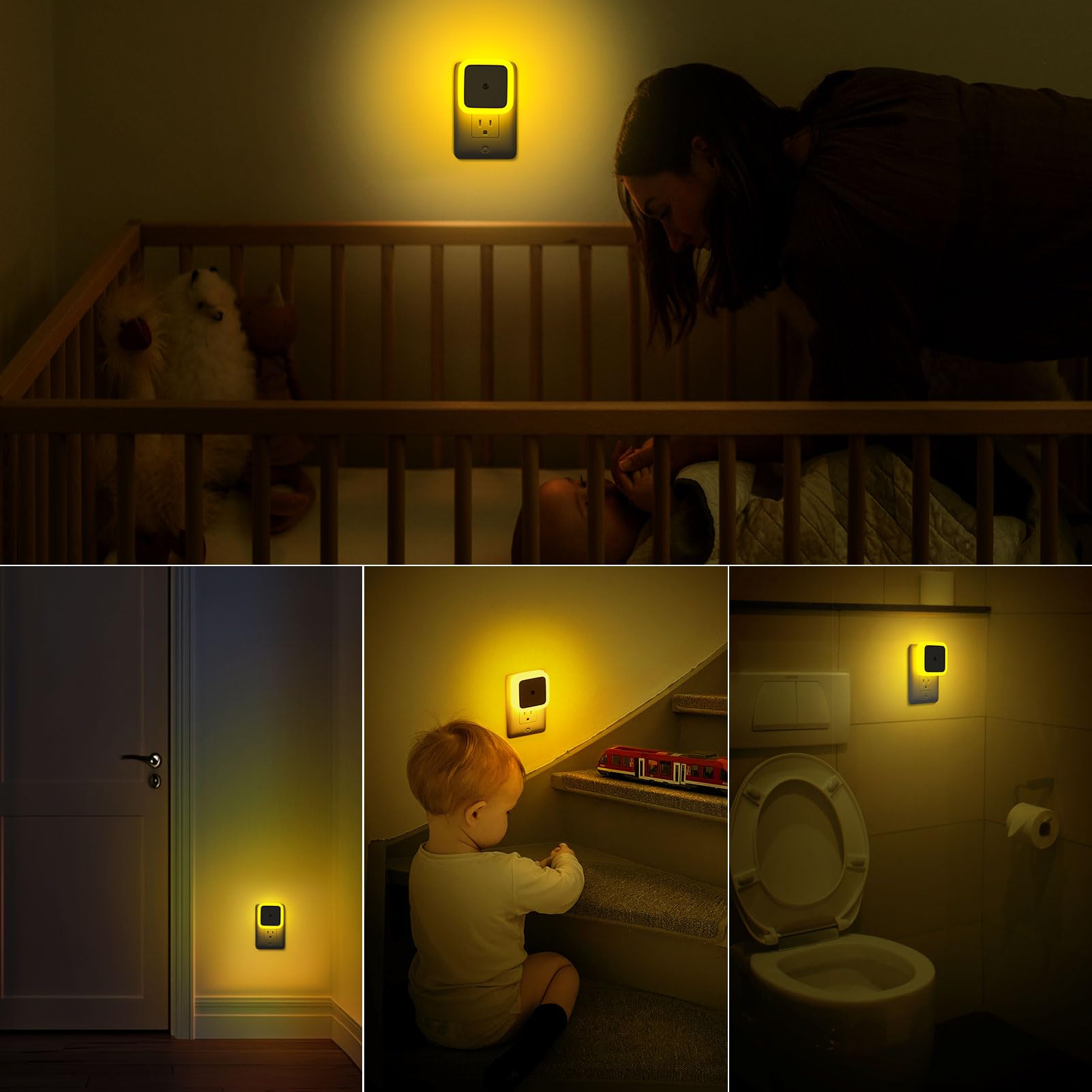 Plug-In LED Night Lights – Dusk to Dawn Auto Sensor Night Lamps for Bedroom, Hallway, Bathroom & Nursery（8-Pack）