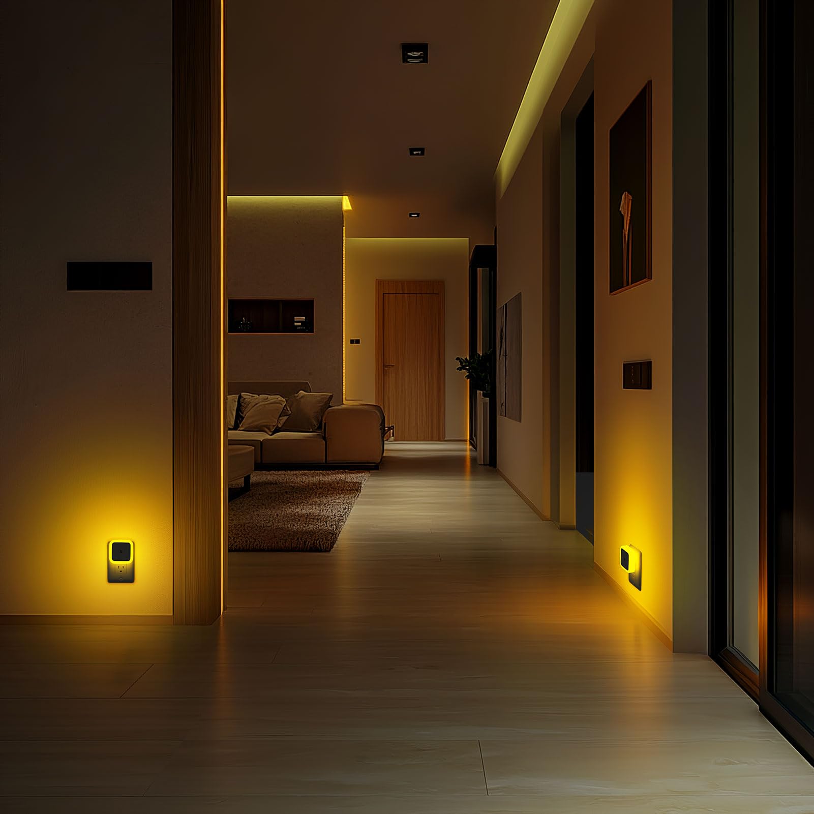 Plug-In LED Night Lights – Dusk to Dawn Auto Sensor Night Lamps for Bedroom, Hallway, Bathroom & Nursery（8-Pack）