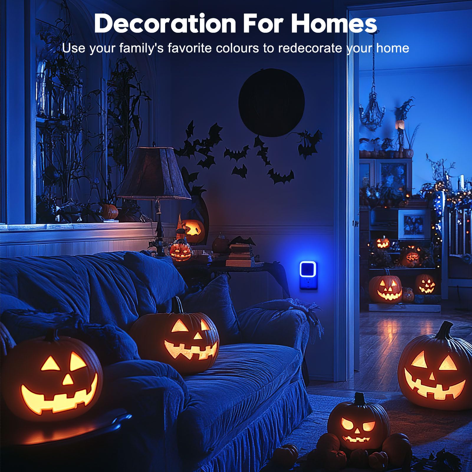 Plug-In LED Night Lights – Dusk to Dawn Auto Sensor Night Lamps for Bedroom, Hallway, Bathroom & Nursery（8-Pack）