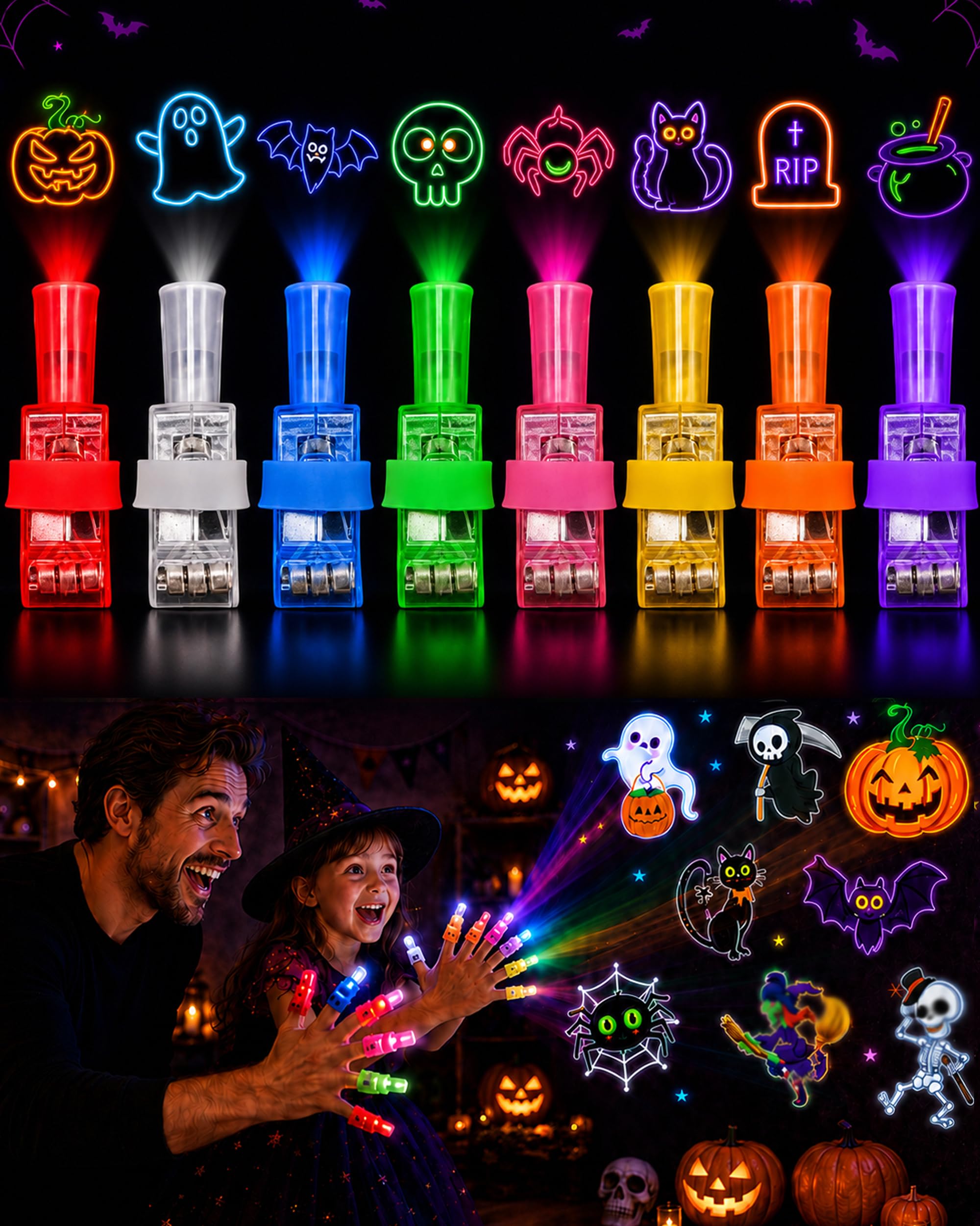 Halloween Finger Projector Lights - Mini Pattern Projector