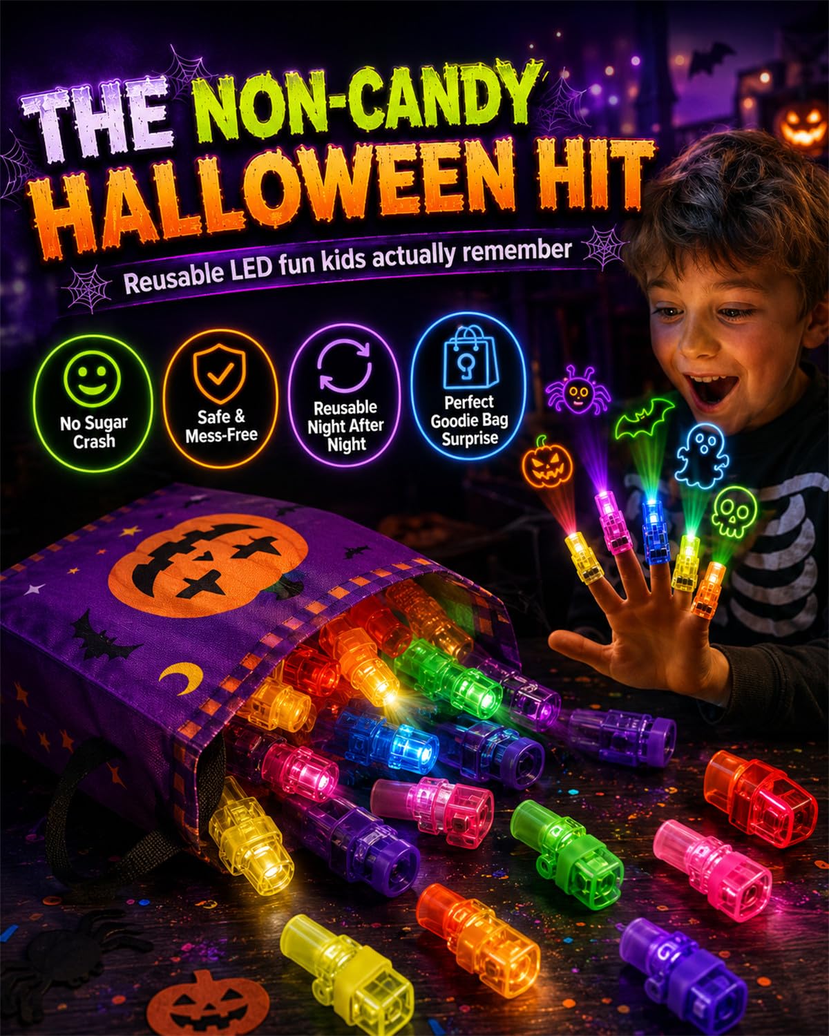 Halloween Finger Projector Lights - Mini Pattern Projector