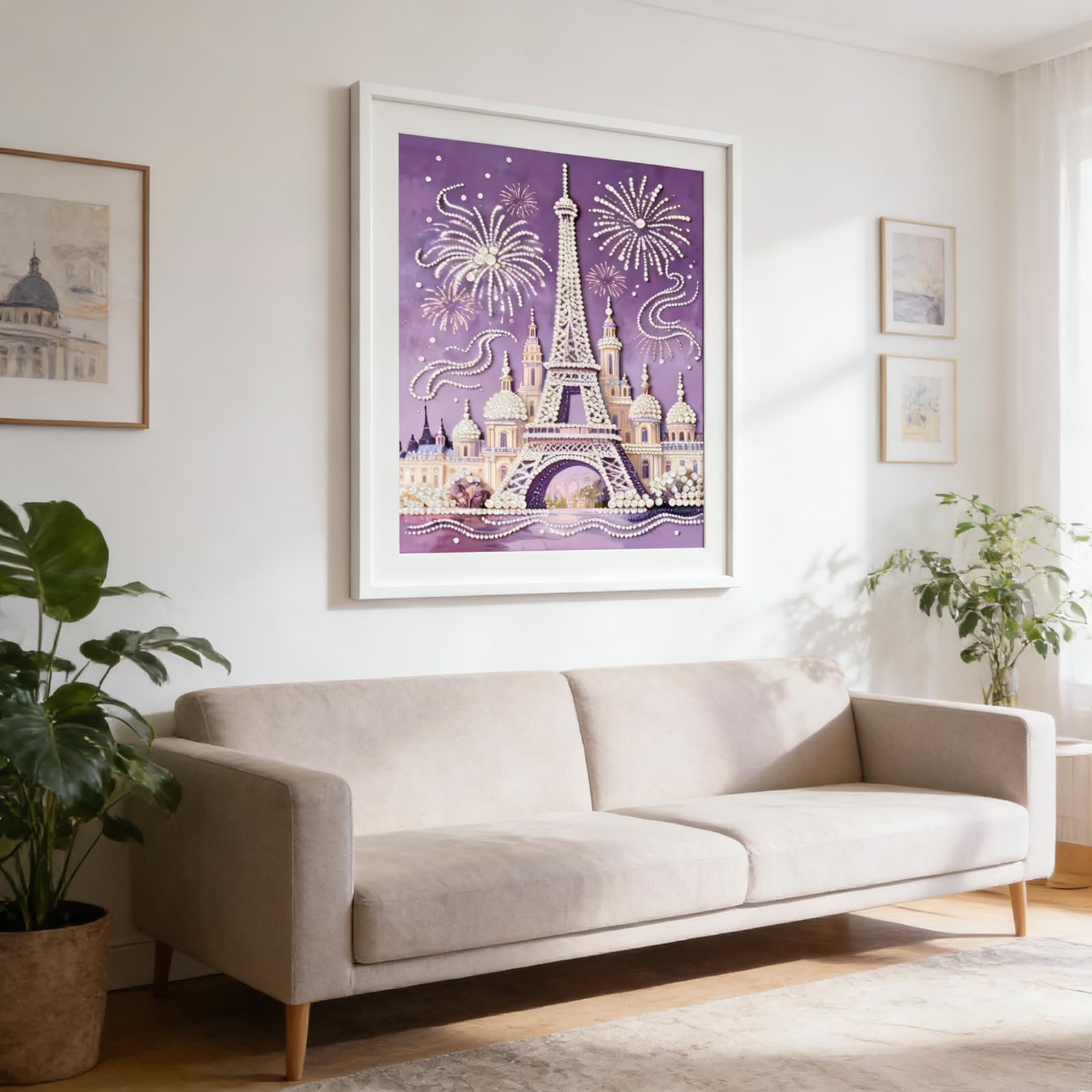 3D Pearl Painting DIY Kit – Castle Fireworks Design Beaded Art Craft for Adults & Beginners Home Decor