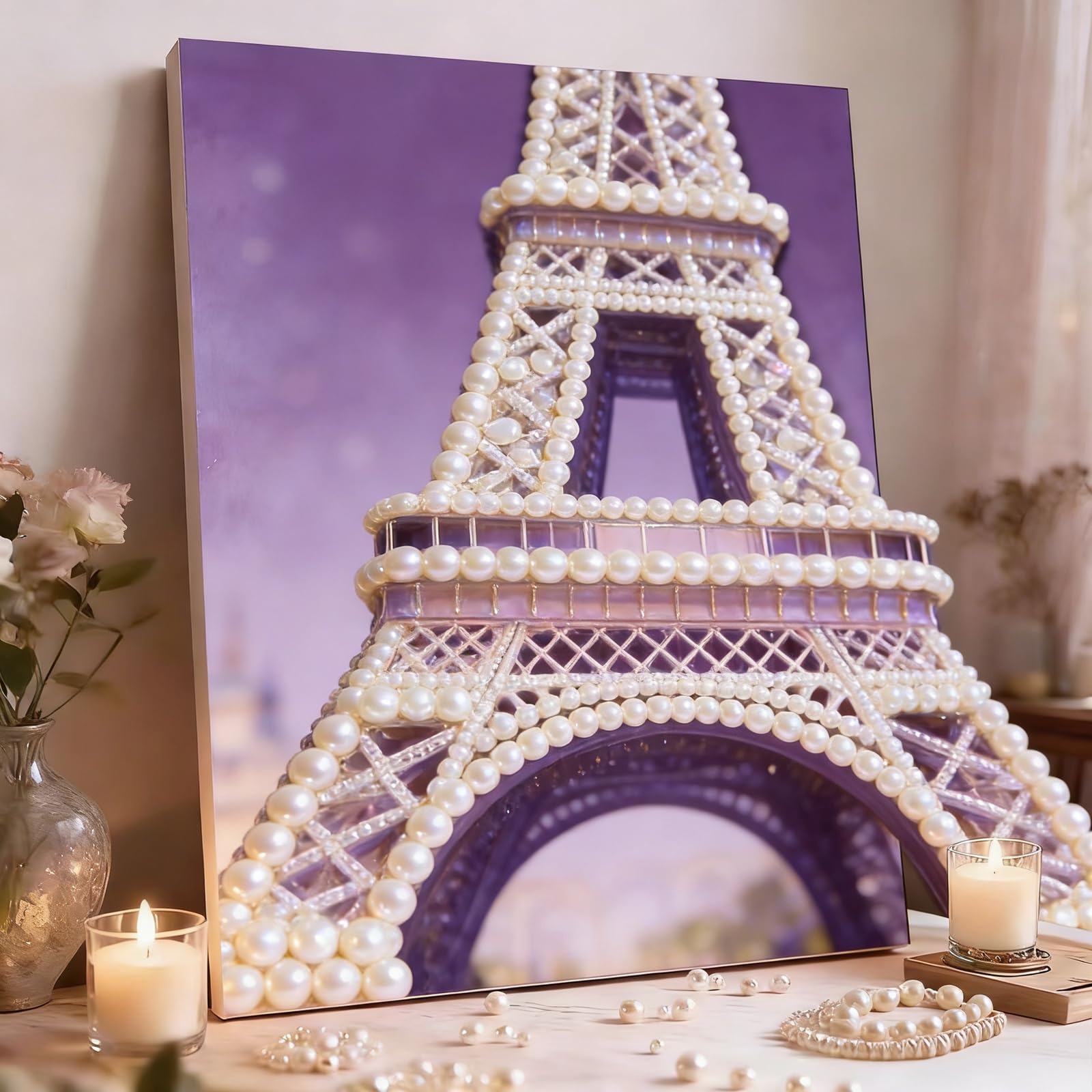 3D Pearl Painting DIY Kit &ndash; Castle Fireworks Design Beaded Art Craft for Adults & Beginners Home Decor