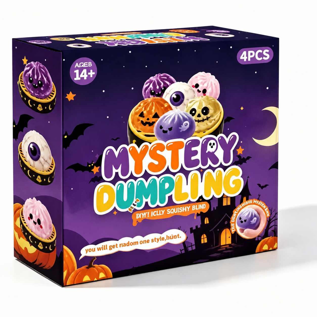 Halloween Ghost Dumpling Squishy Set – Glitter Stress Relief Fidget Toys & Party Favors