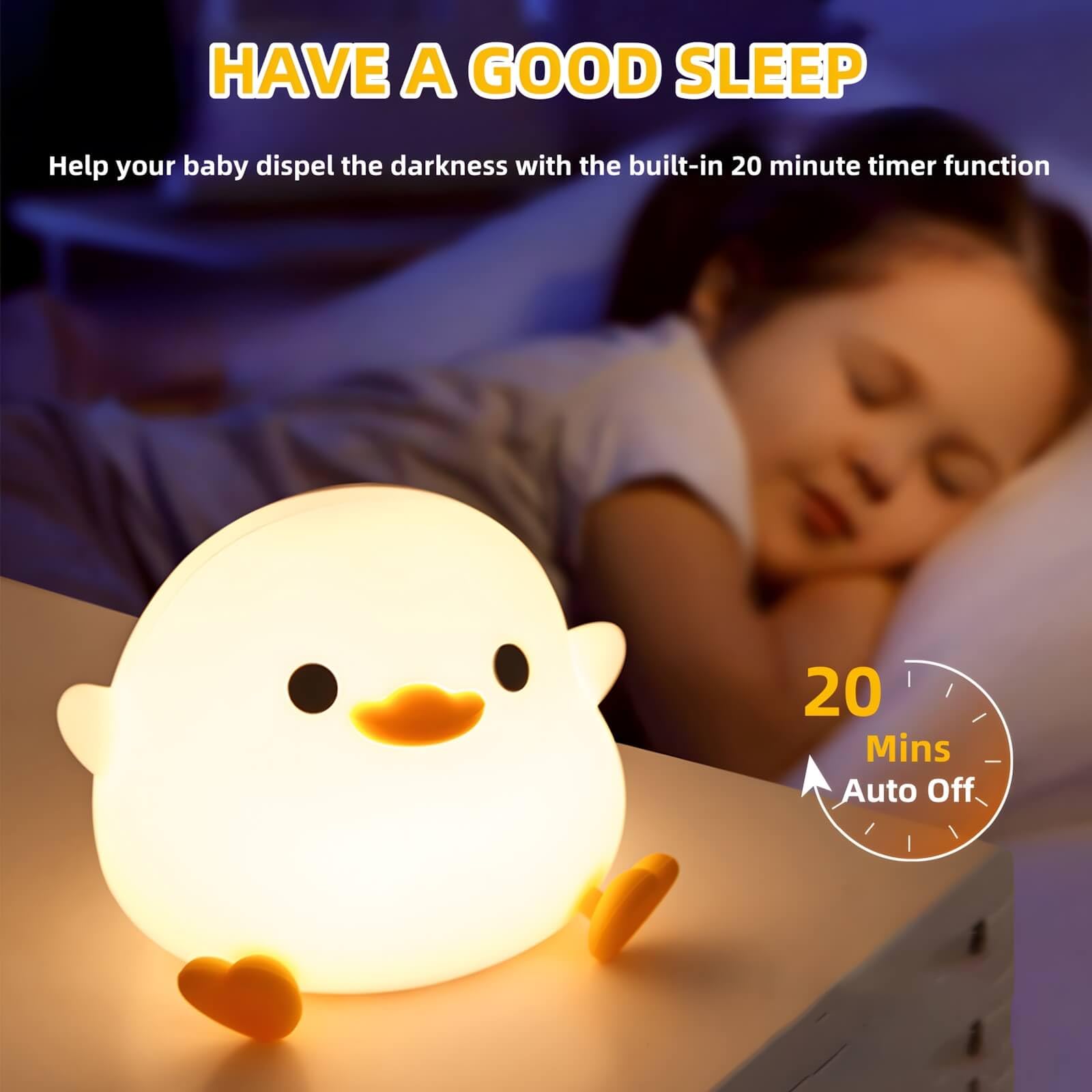 Cute Bunny Silicone Night Light – Rechargeable Squishy Rabbit Lamp with Touch Control & 30-Min Timer for Kids Bedroom & Nursery
