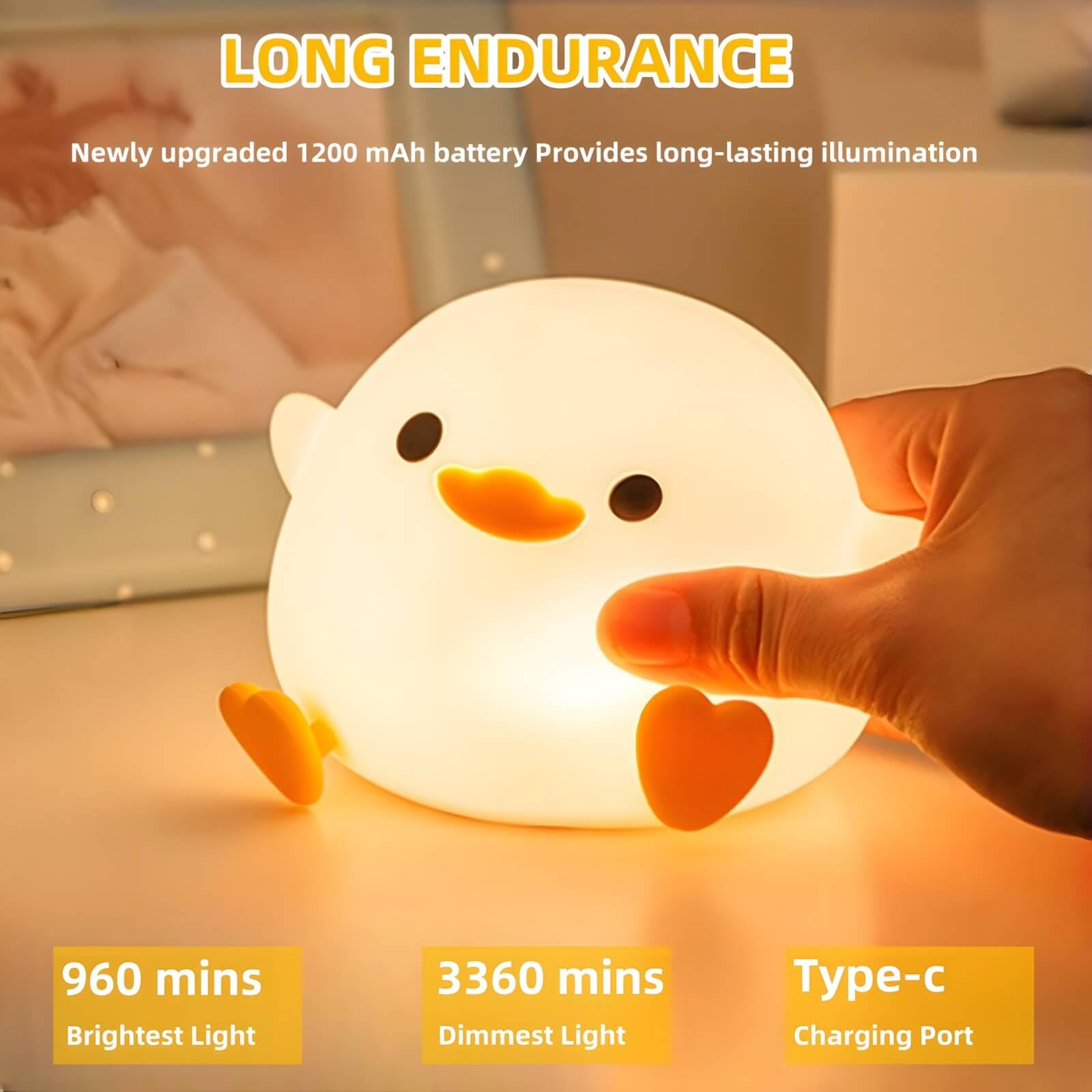 Cute Bunny Silicone Night Light – Rechargeable Squishy Rabbit Lamp with Touch Control & 30-Min Timer for Kids Bedroom & Nursery