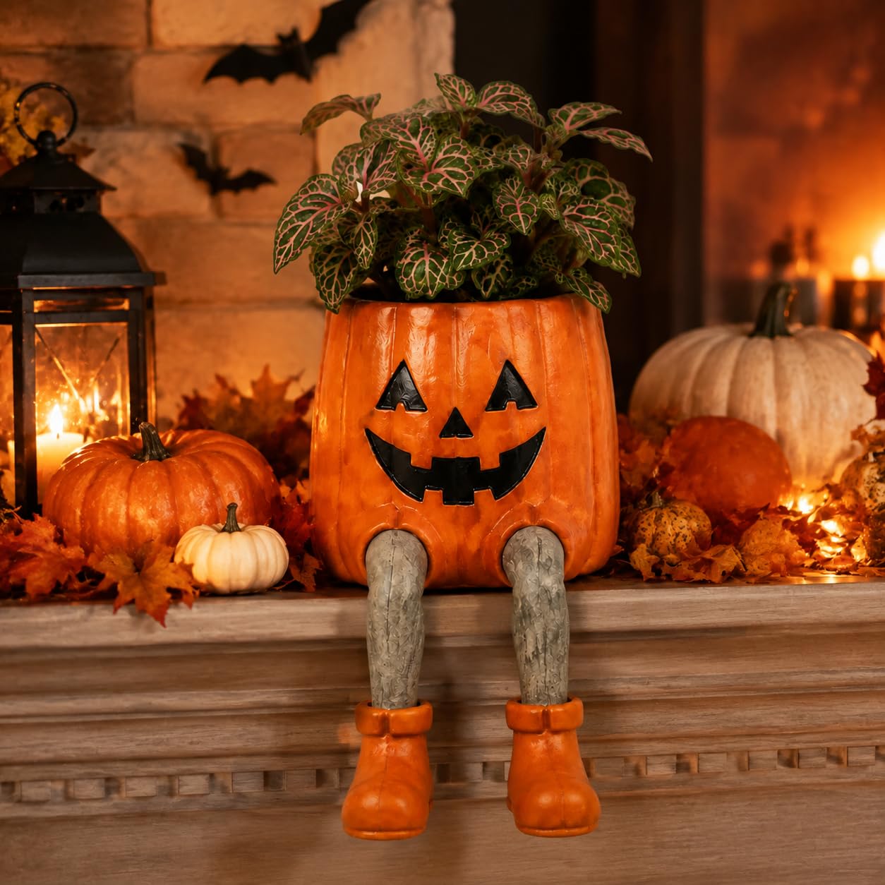 Whimsical Halloween Hanging Legs Planter