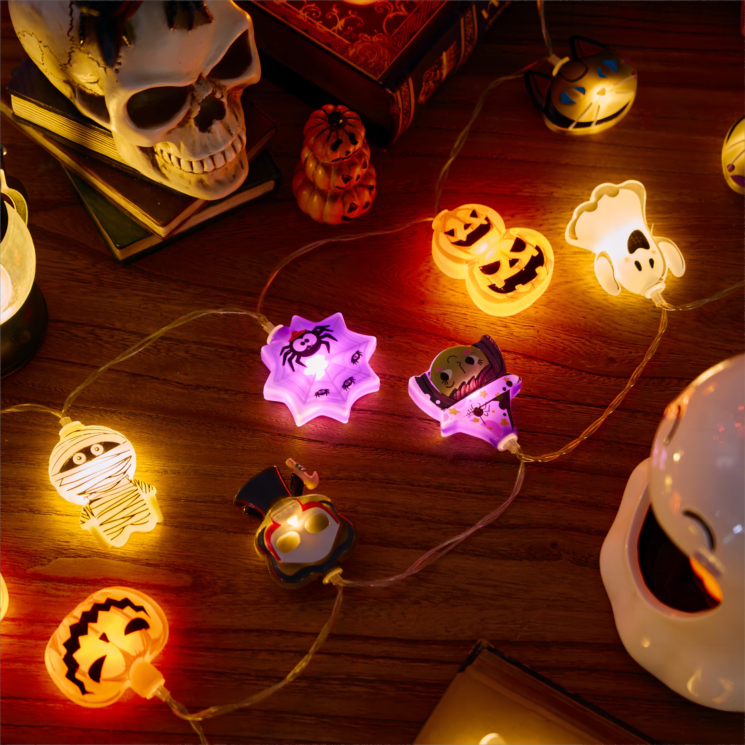 Halloween String Lights – 10FT 20 LED Fairy Lights with Timer & 8 Flash Modes for Spooky Home Decorations