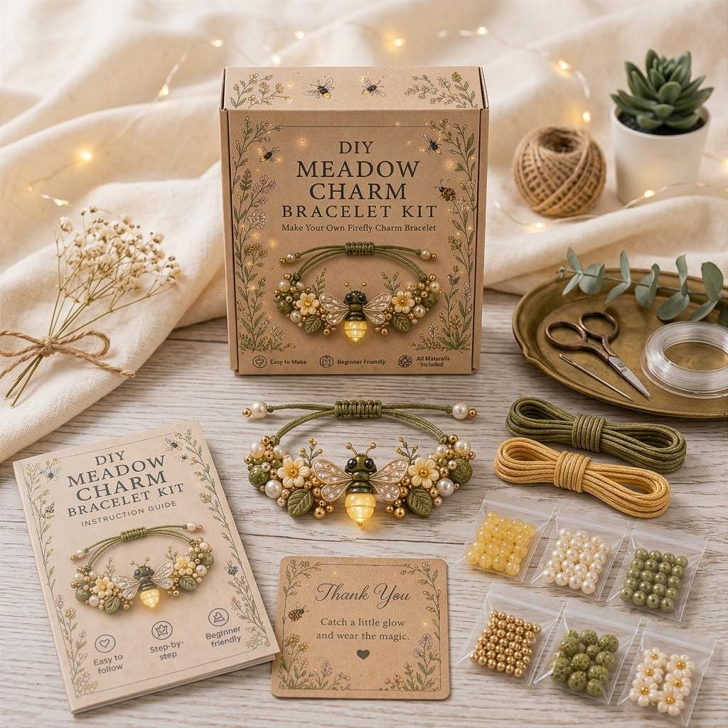 DIY Beaded Bracelet Making Kit – 3D Charm Jewelry Craft Set with Beads & Instructions for Teens and Adults