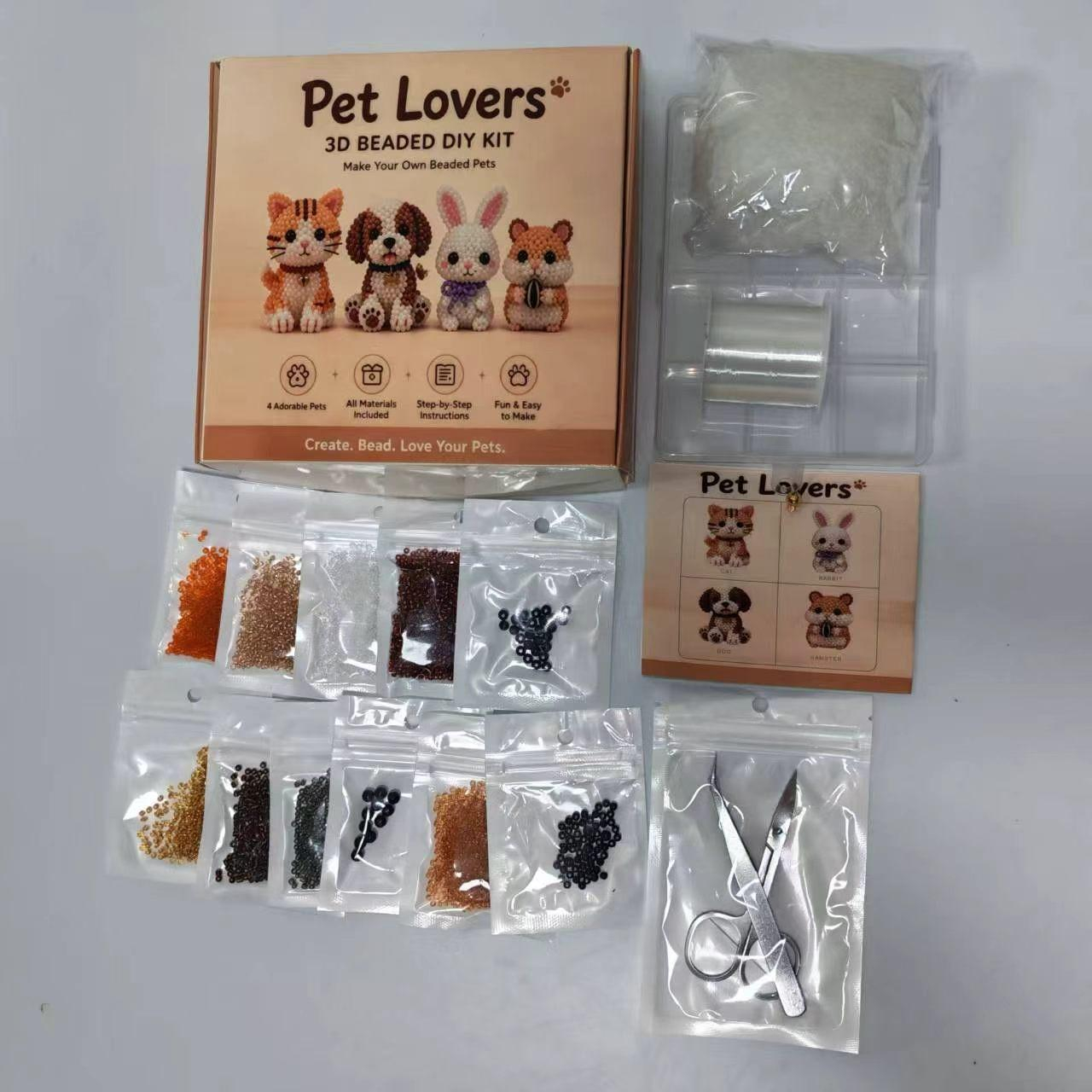 3D Beaded Animal DIY Craft Kit – Mini Beaded Critter Ornament Making Set for Cute Handmade Decorations