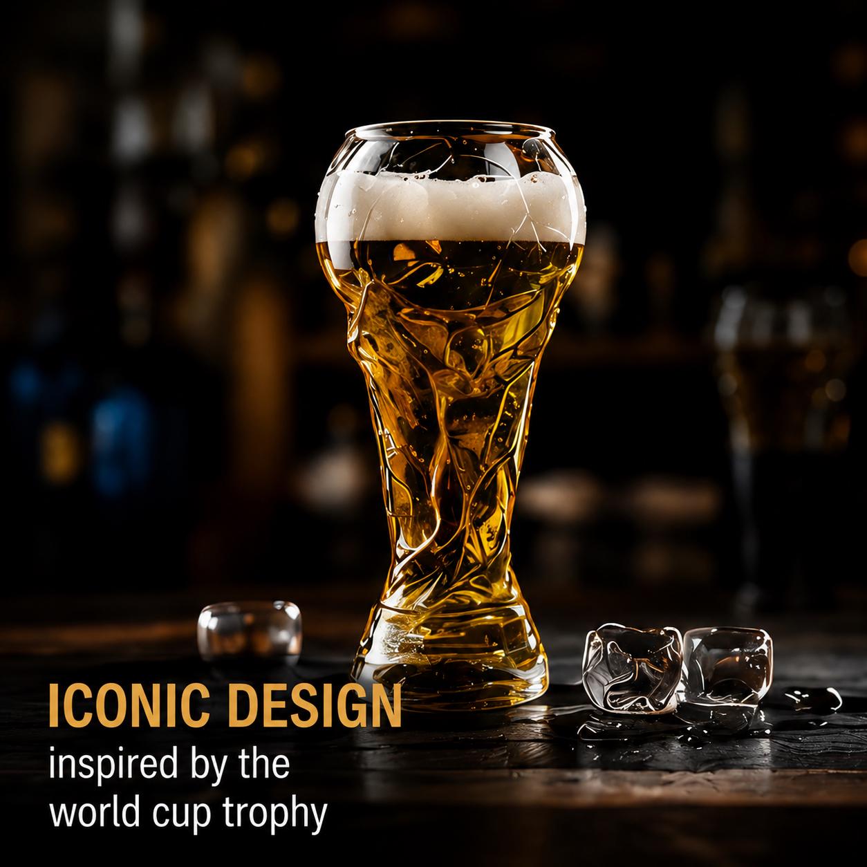Championship Trophy Glass – Soccer Fan Drinkware for Game Day