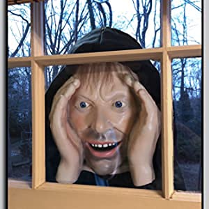 Scary Peeping Halloween Window Decoration – Creepy Peeper Hanging Mask for Indoor & Outdoor Décor