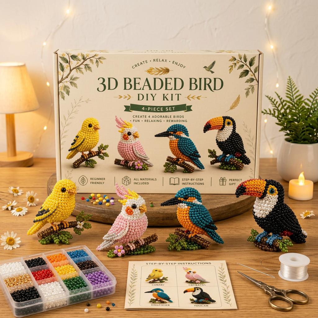 3D Highland Cow Beaded DIY Craft Kit &ndash; Cute Farm Animal Handmade Bead Art Set for Craft Lovers