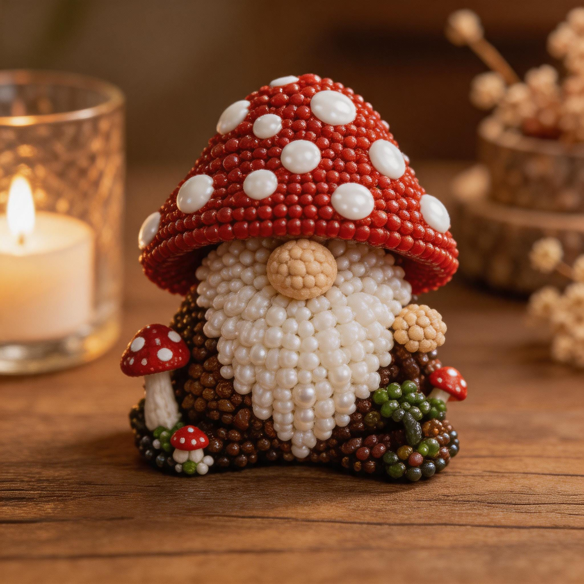 3D Gnome Beading DIY Kit – Seasonal Handmade Craft Set for Beginners & Cute Home Decor