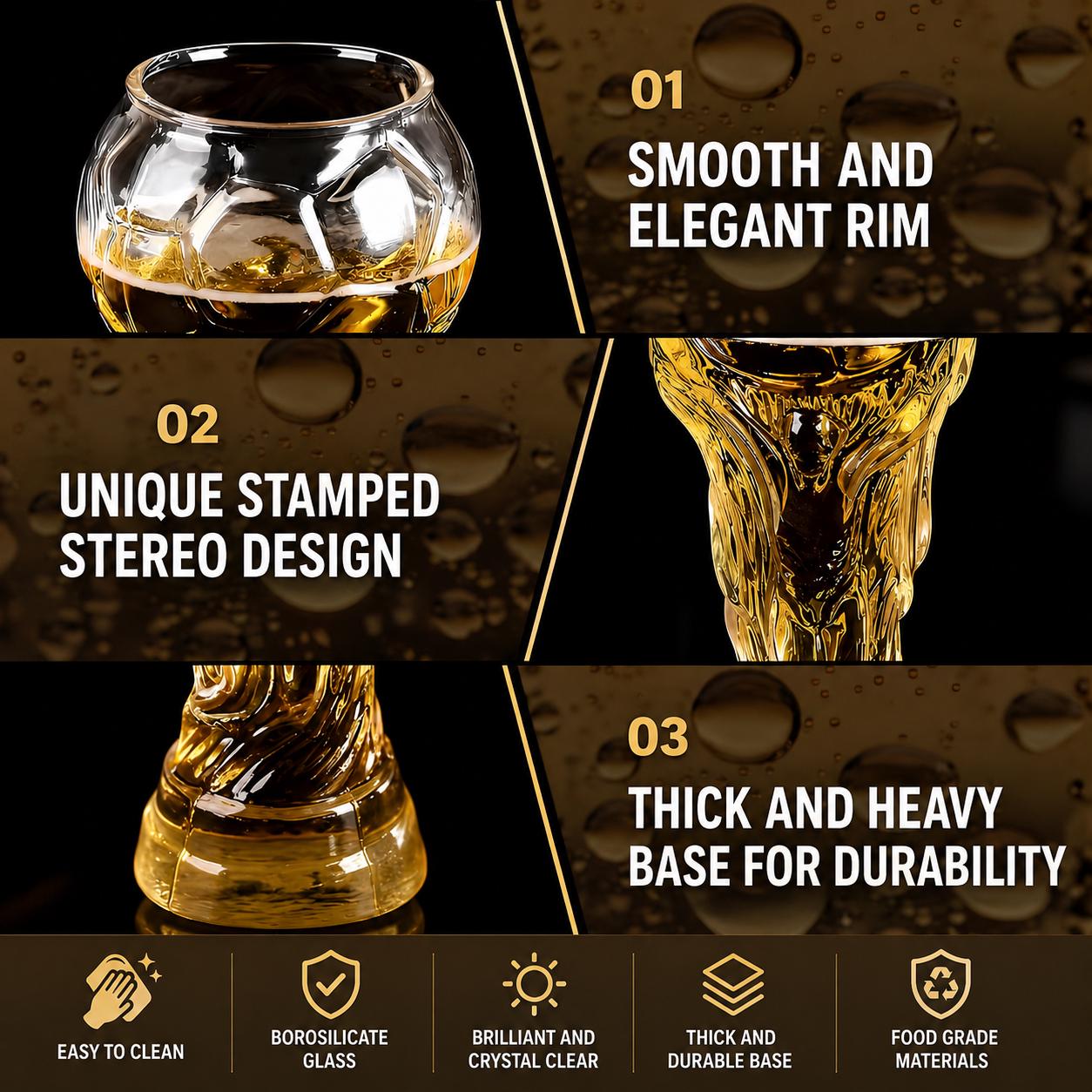 Championship Trophy Glass – Soccer Fan Drinkware for Game Day