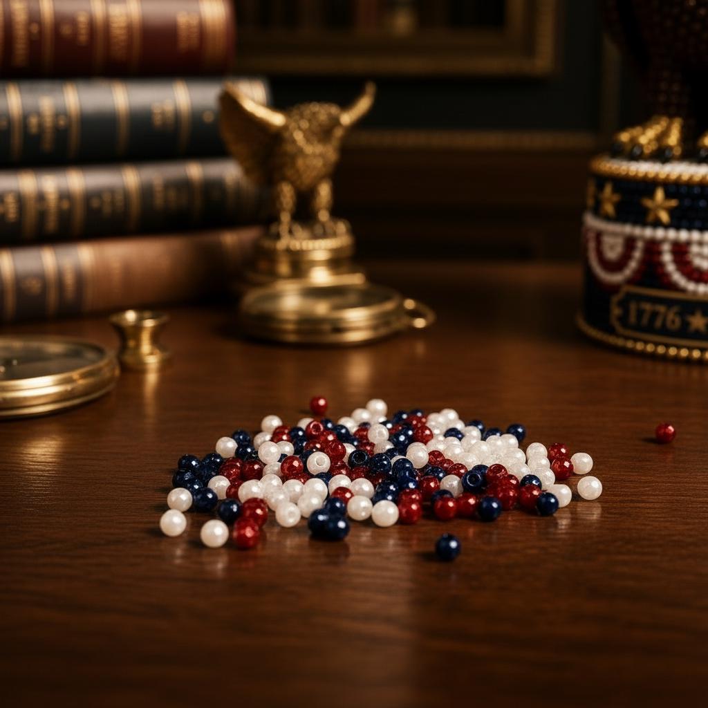 3D Beaded Eagle DIY Craft Kit &ndash; Patriotic Acrylic Bead Art Model with Display Base for Beginners
