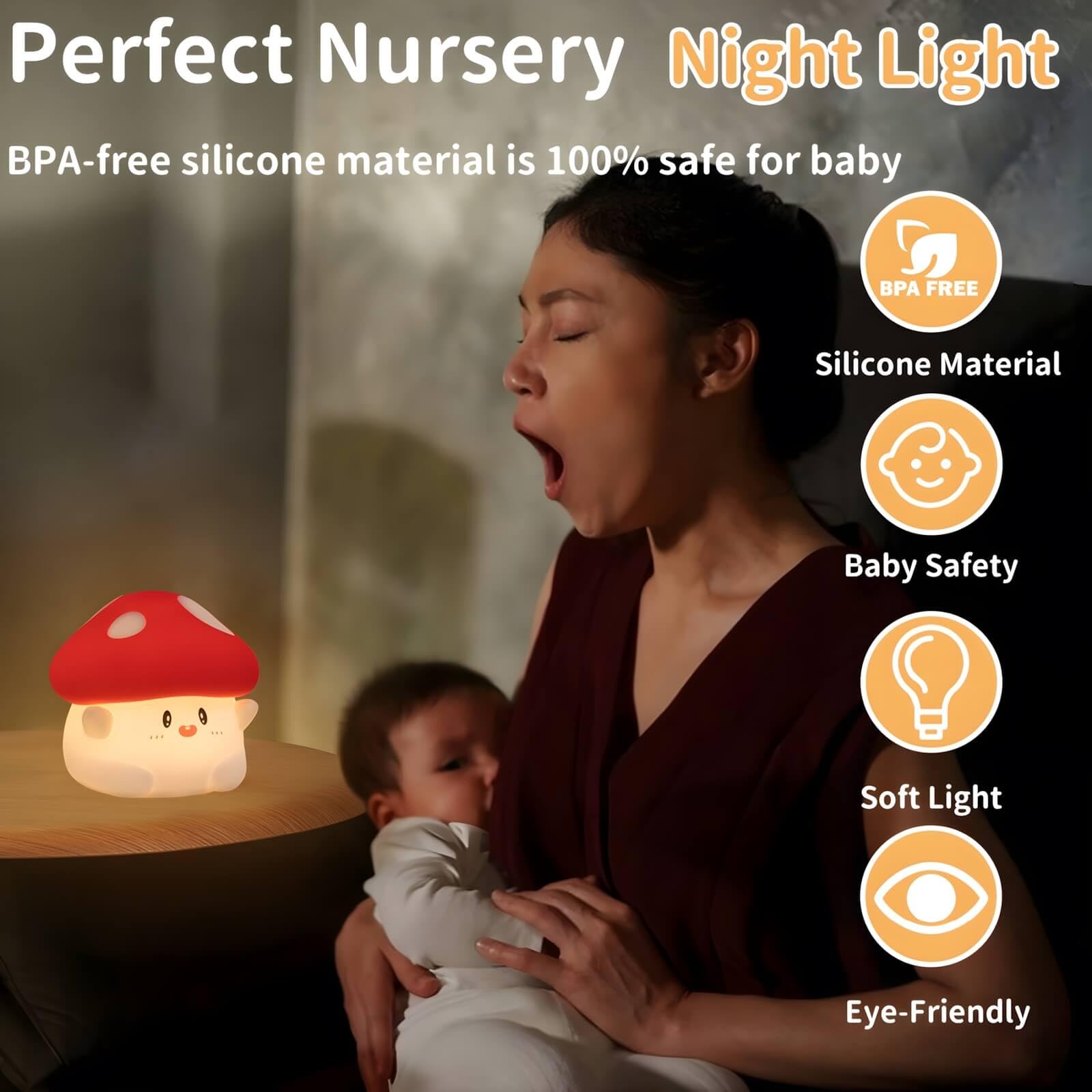 Cute Bunny Silicone Night Light – Rechargeable Squishy Rabbit Lamp with Touch Control & 30-Min Timer for Kids Bedroom & Nursery