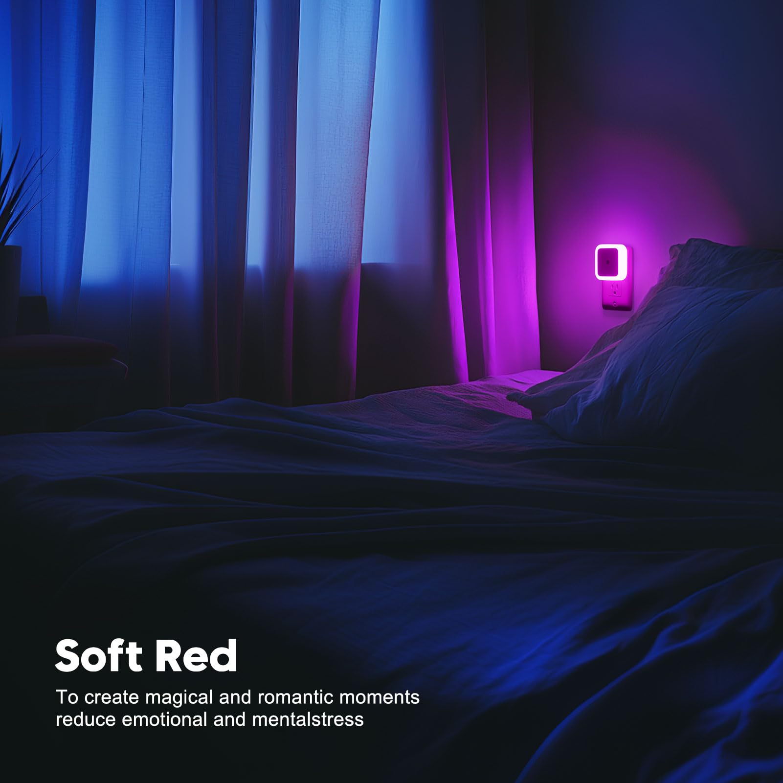 Plug-In LED Night Lights – Dusk to Dawn Auto Sensor Night Lamps for Bedroom, Hallway, Bathroom & Nursery（8-Pack）
