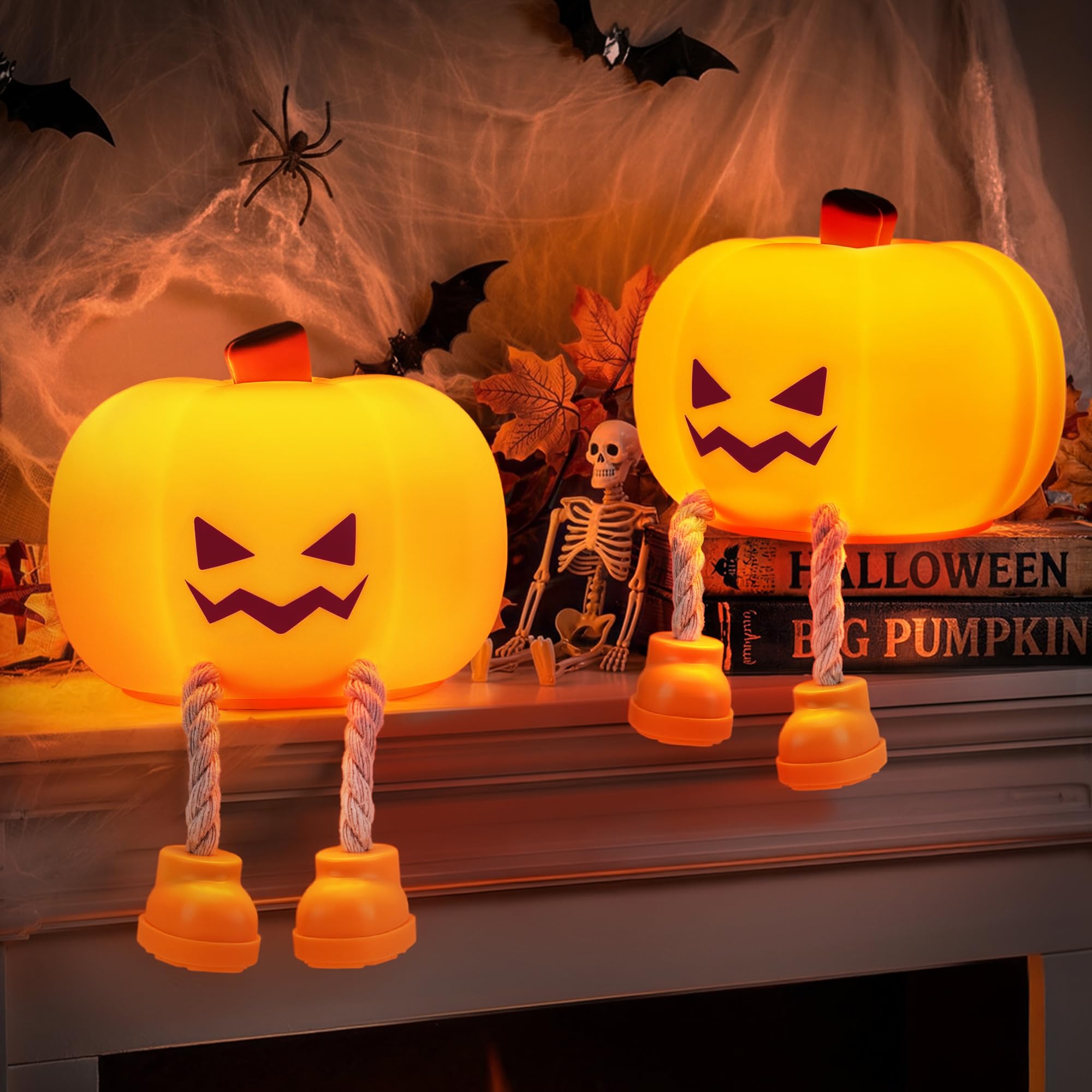 Cute Ghost Night Light – Rechargeable Dimmable Halloween Silicone Lamp with Tap Control for Bedroom & Nursery Decor