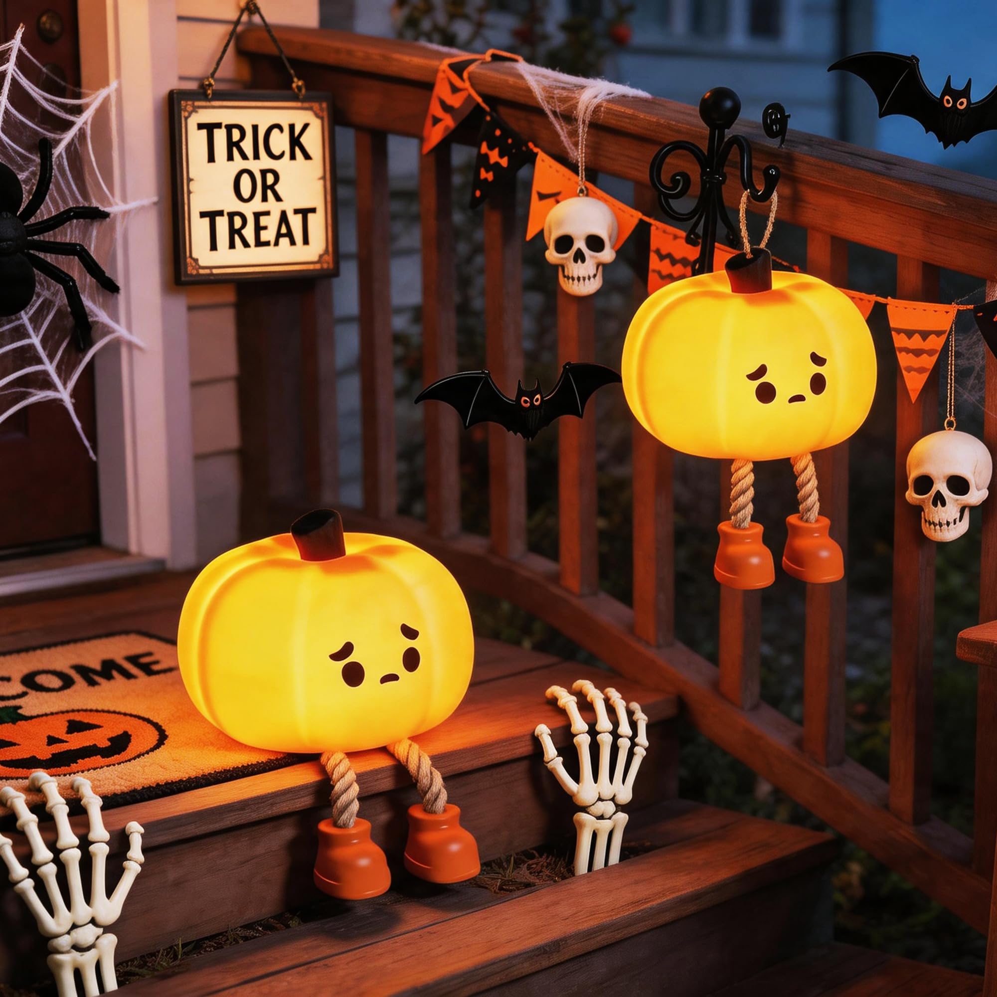 Cute Ghost Night Light &ndash; Rechargeable Dimmable Halloween Silicone Lamp with Tap Control for Bedroom & Nursery Decor