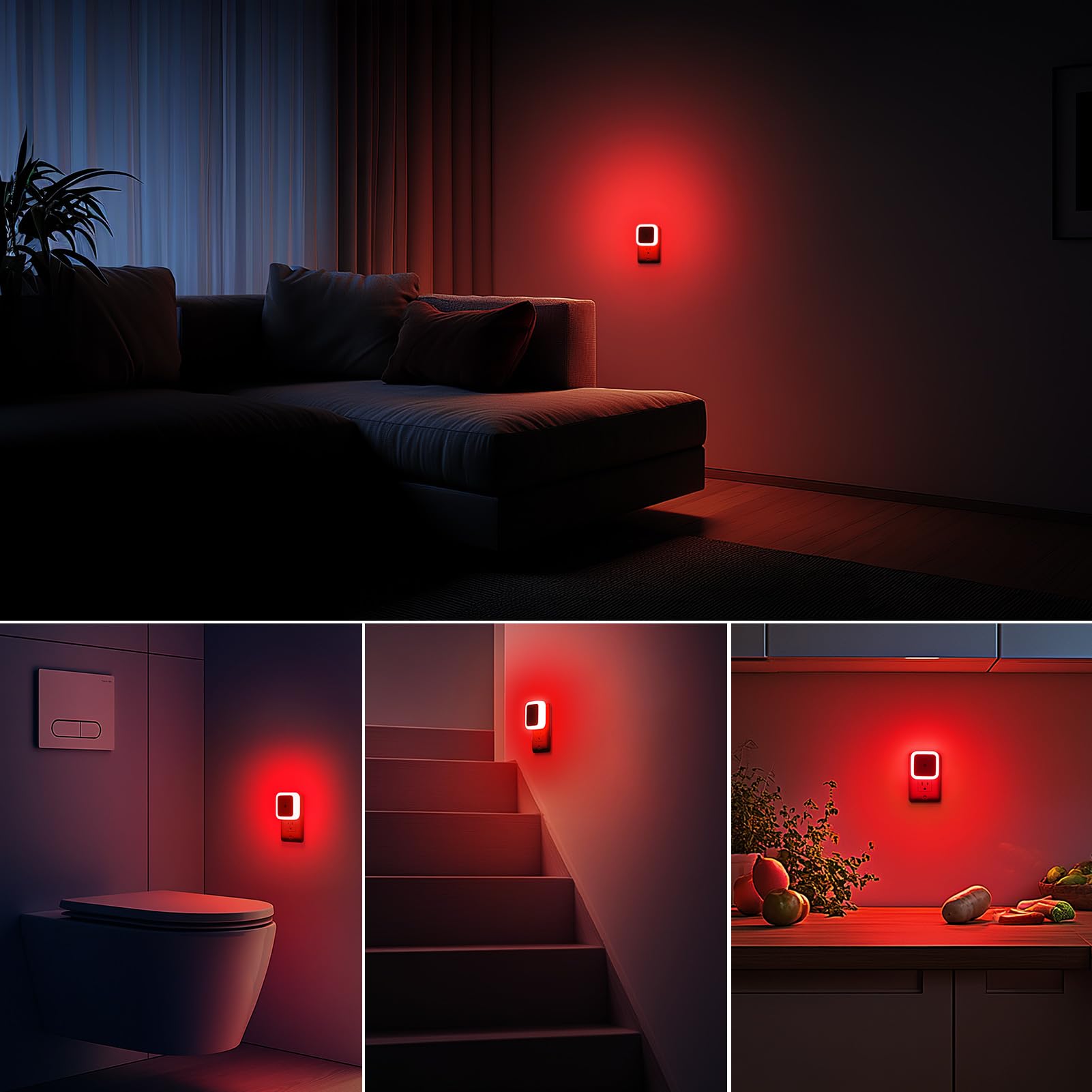 Plug-In LED Night Lights – Dusk to Dawn Auto Sensor Night Lamps for Bedroom, Hallway, Bathroom & Nursery（8-Pack）