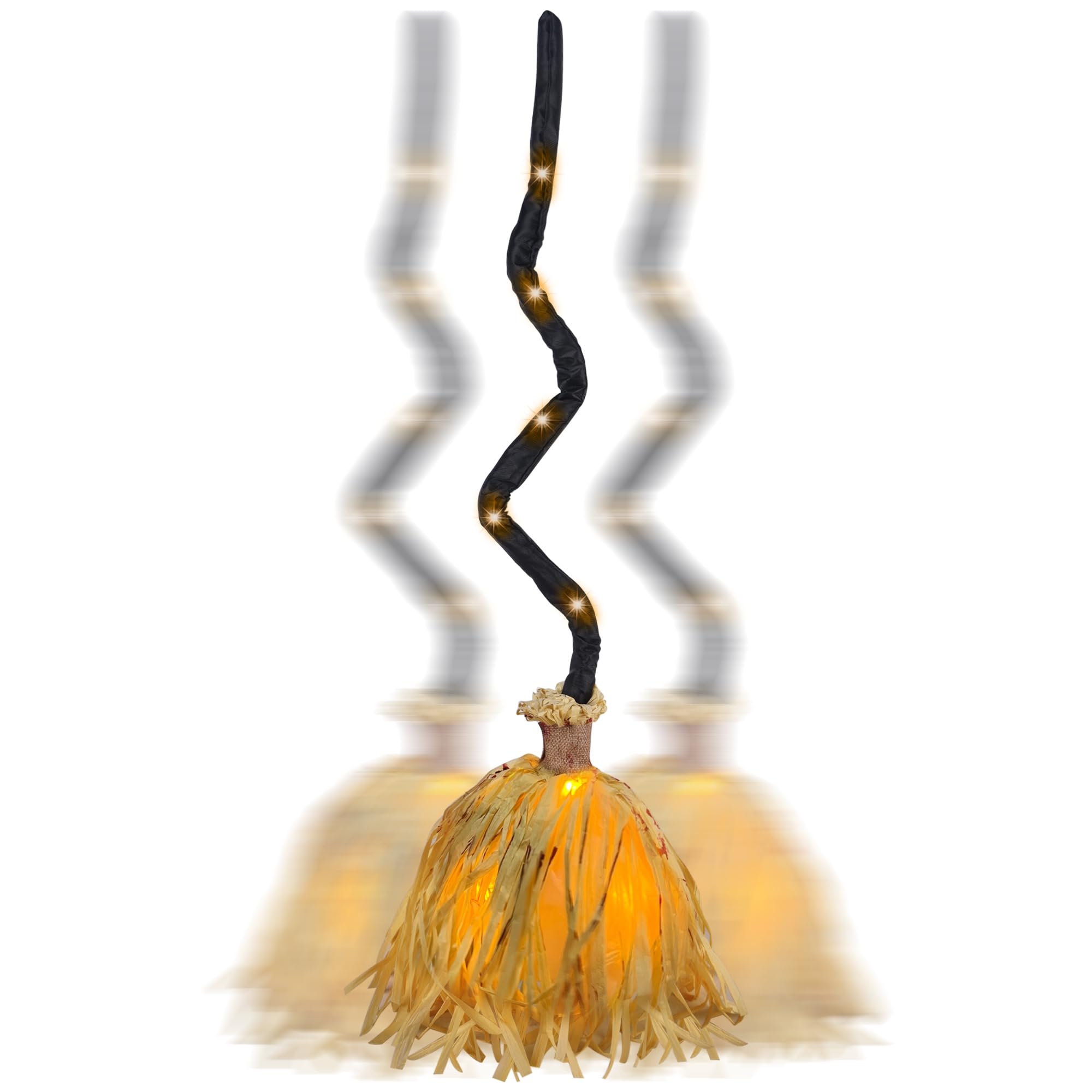 35" Animated Halloween Witch Broom – Moving Light-Up Broomstick with Spooky Sounds