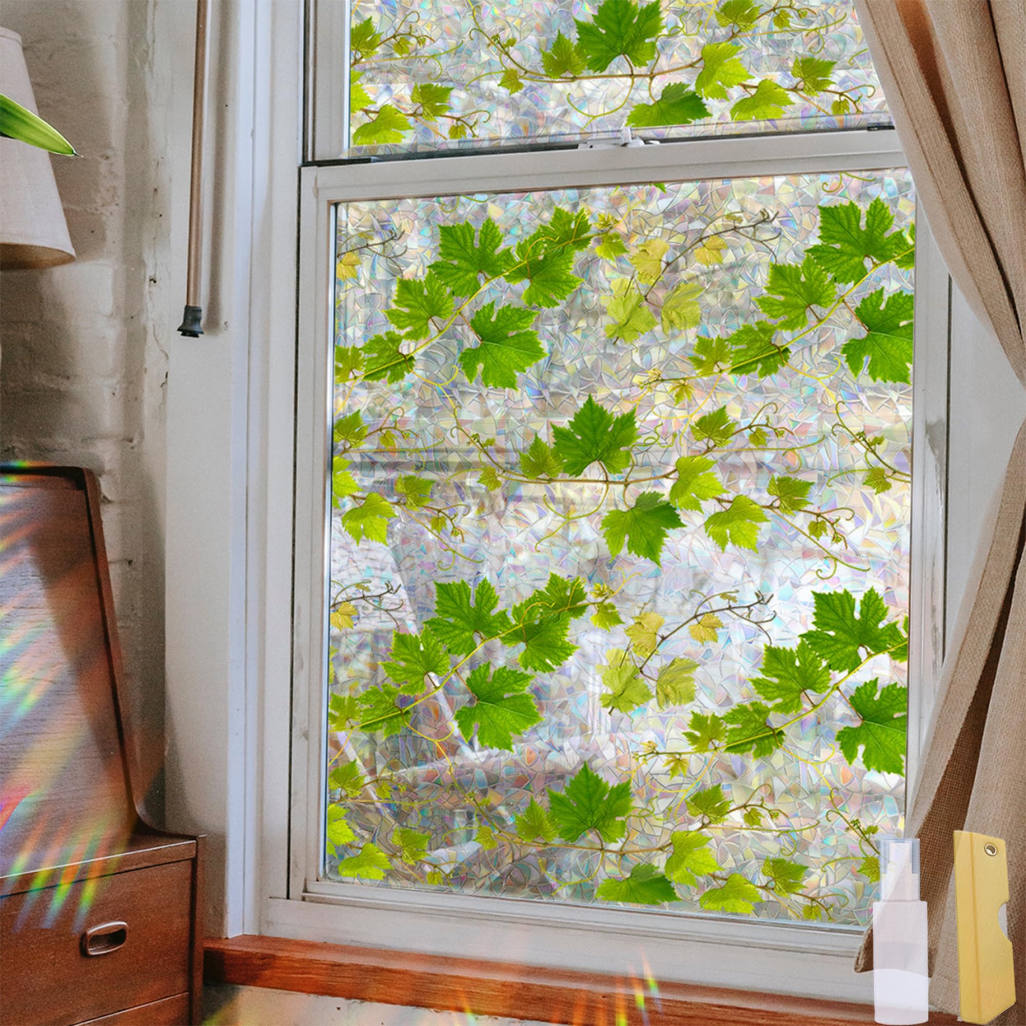 Stained Glass Window Film – Floral Privacy & Decorative Window Film