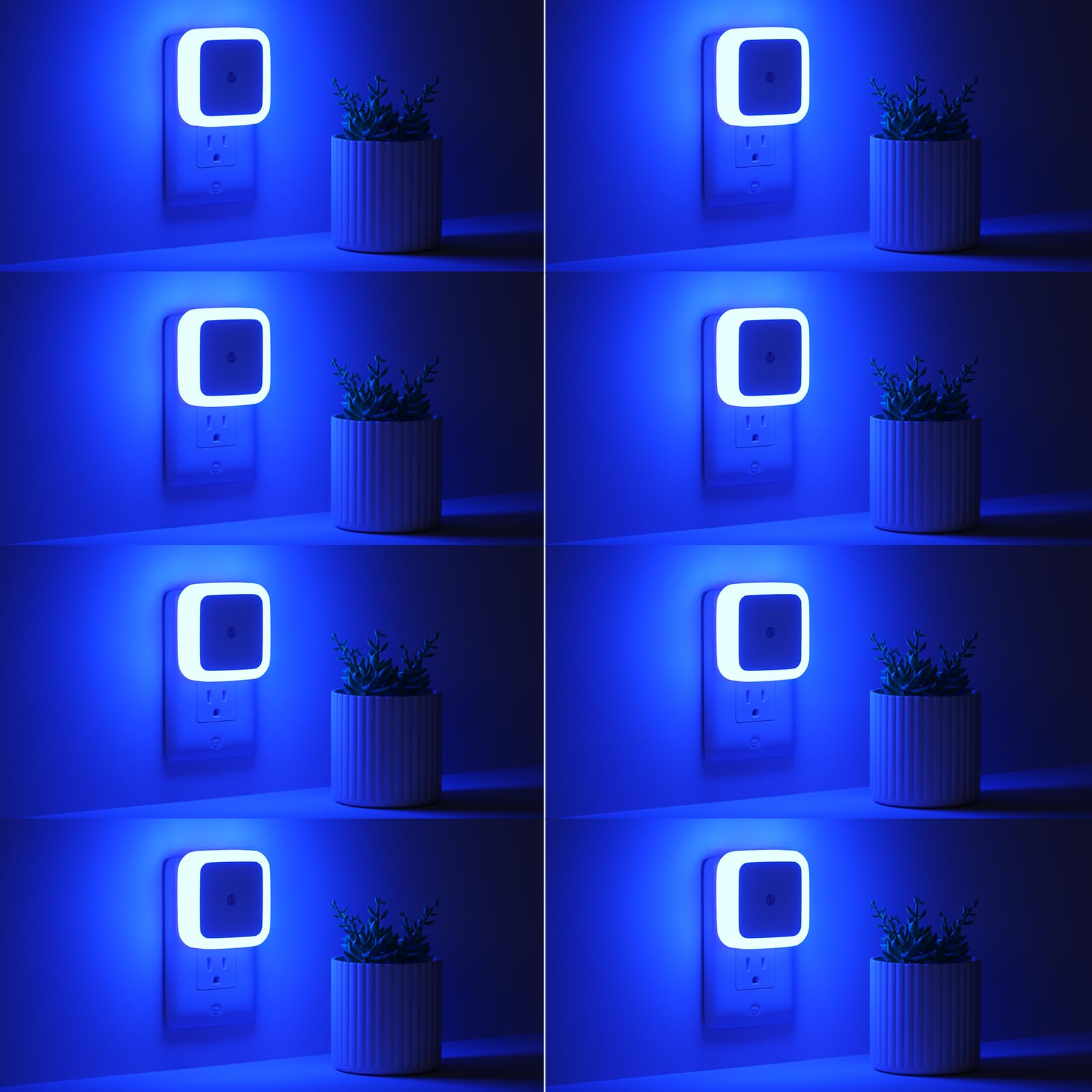 Plug-In LED Night Lights – Dusk to Dawn Auto Sensor Night Lamps for Bedroom, Hallway, Bathroom & Nursery（8-Pack）