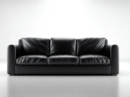 Canapé 3 places - cuir-bois - 222x94x84 cm - noir - style moderne-Casamyhut