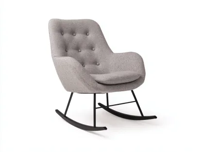 Fauteuil à bascule - tissu-métal - 88x74x102 cm - gris - style contemporain-Casamyhut