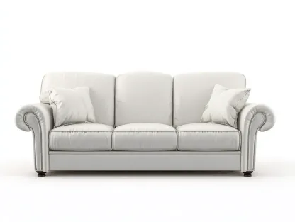 Canapé 3 places - cuir-bois - 210x92x86 cm - blanc - style classique-Casamyhut