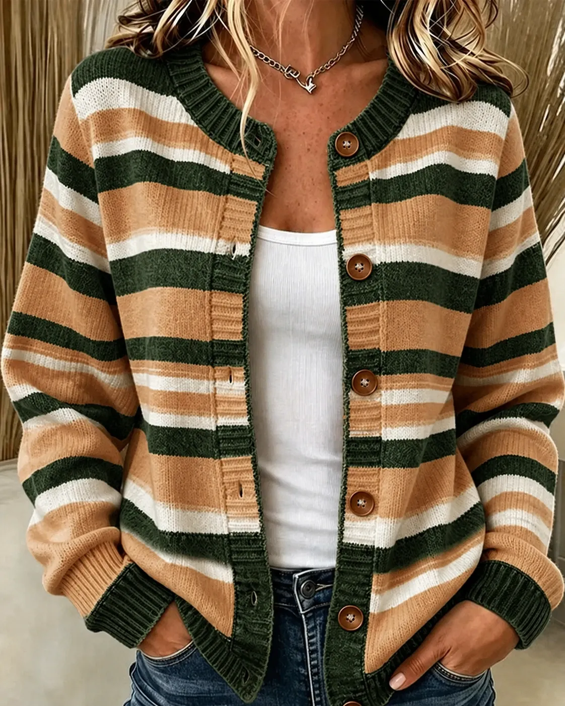 Pastel Stripe Knit Cardigan