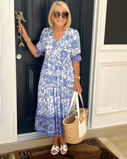 Graceful V-Neck Floral