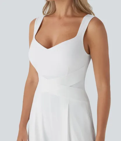 U Back Sleeveless Casual Jumpsuit with Pockets