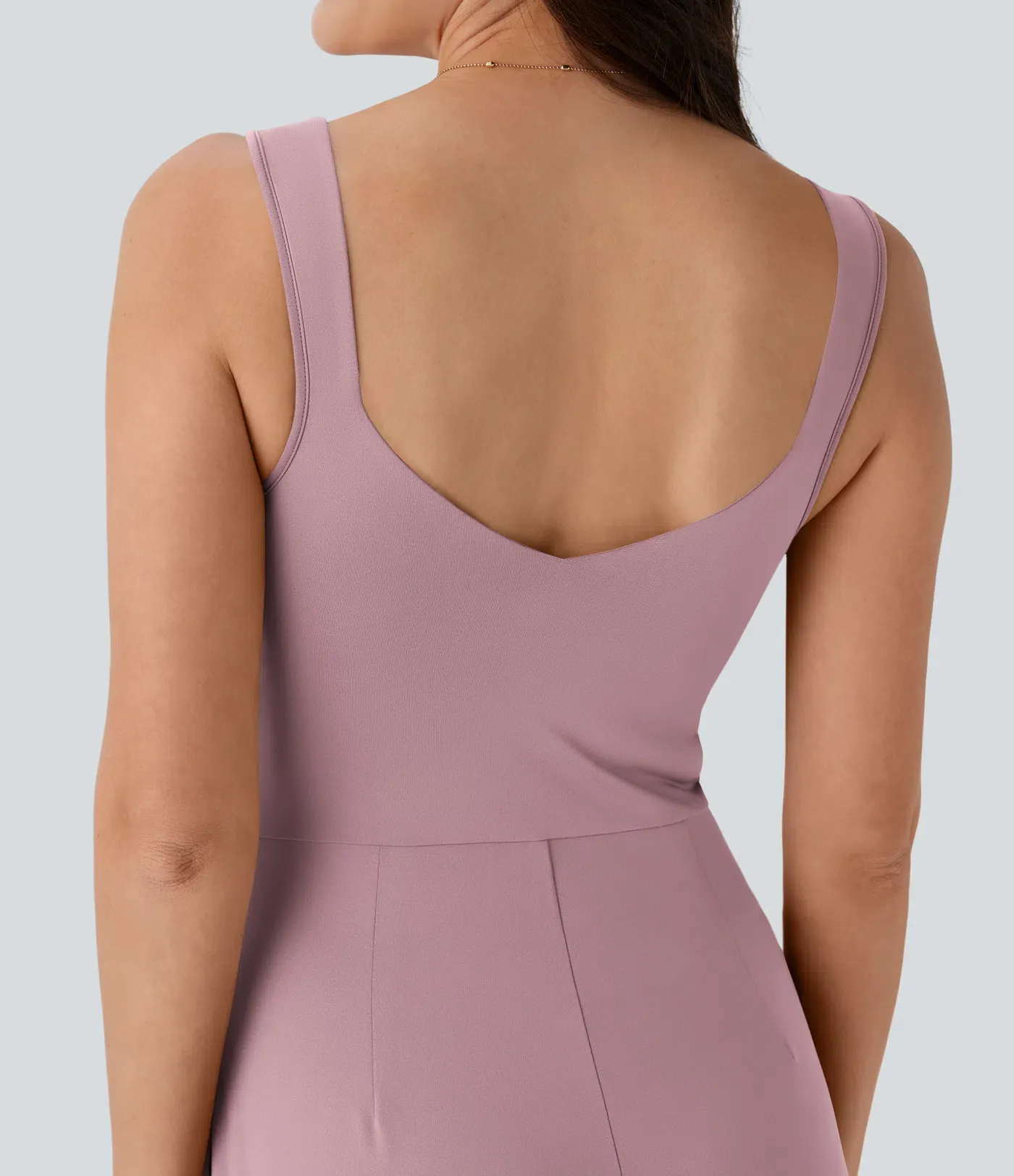 U Back Sleeveless Casual Jumpsuit with Pockets