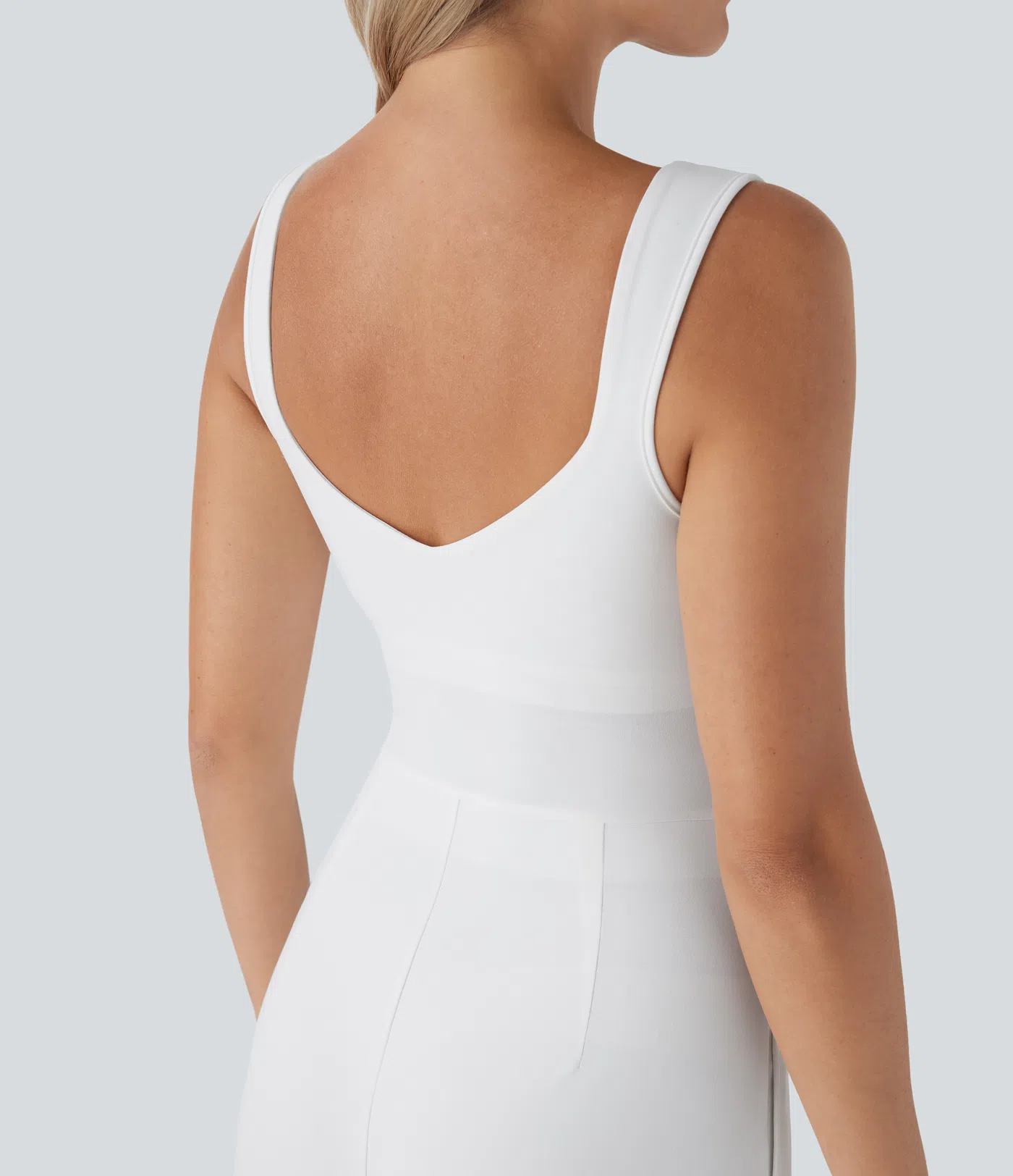 U Back Sleeveless Casual Jumpsuit with Pockets