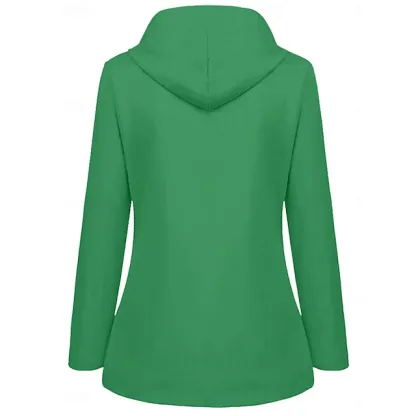 Women's Hoodie Jacket Waterproof Comfortable Pocket Buttons Casual Plain Vacation Street Casual Daily Wear Single Breasted Regular Hooded Regular Fit Long Sleeve Outerwear Yellow Red Navy Blue Spring