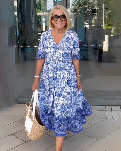 Graceful V-Neck Floral