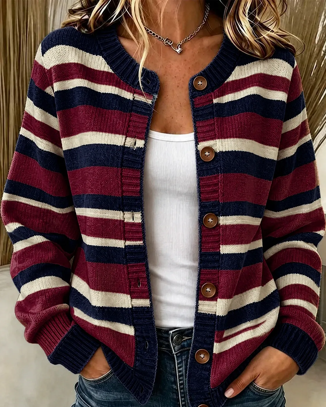 Pastel Stripe Knit Cardigan