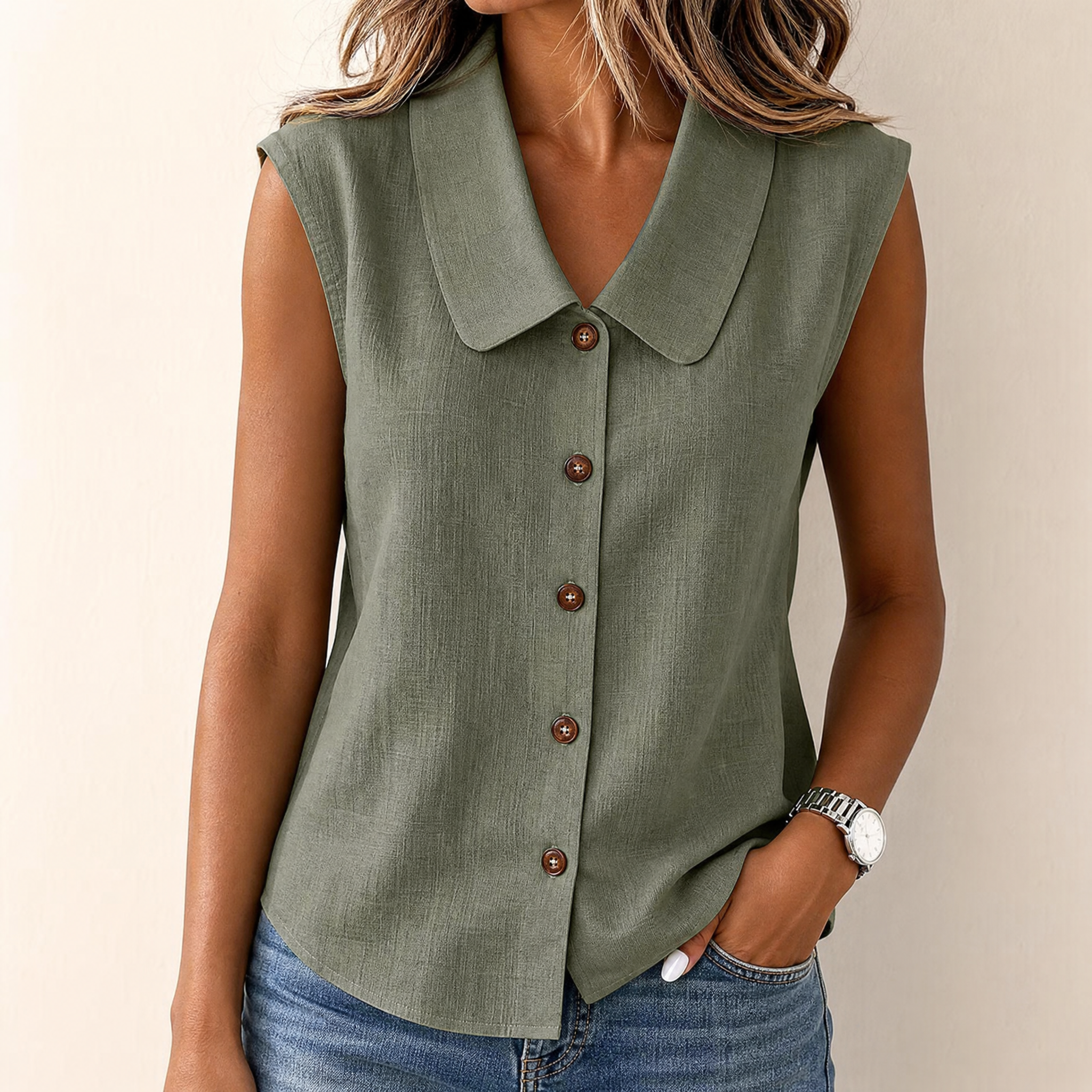 Linora – Women's Breezy Collared Summer Top